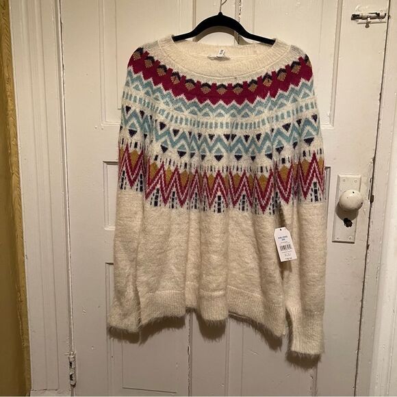 BUNDLE OF 2  🆕 Time and Tru  Comfy Soft Boho Fuzzy Chic Sweaters XXL - Picture 1 of 2